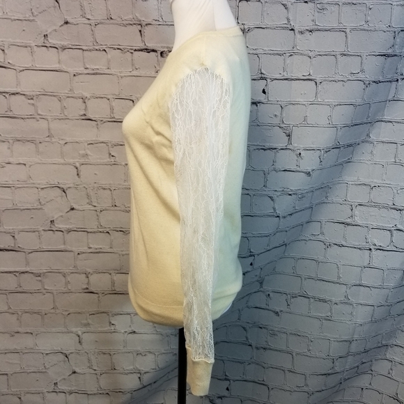 Magaschoni cashmere lace sleeve sweater - Picture 5 of 12